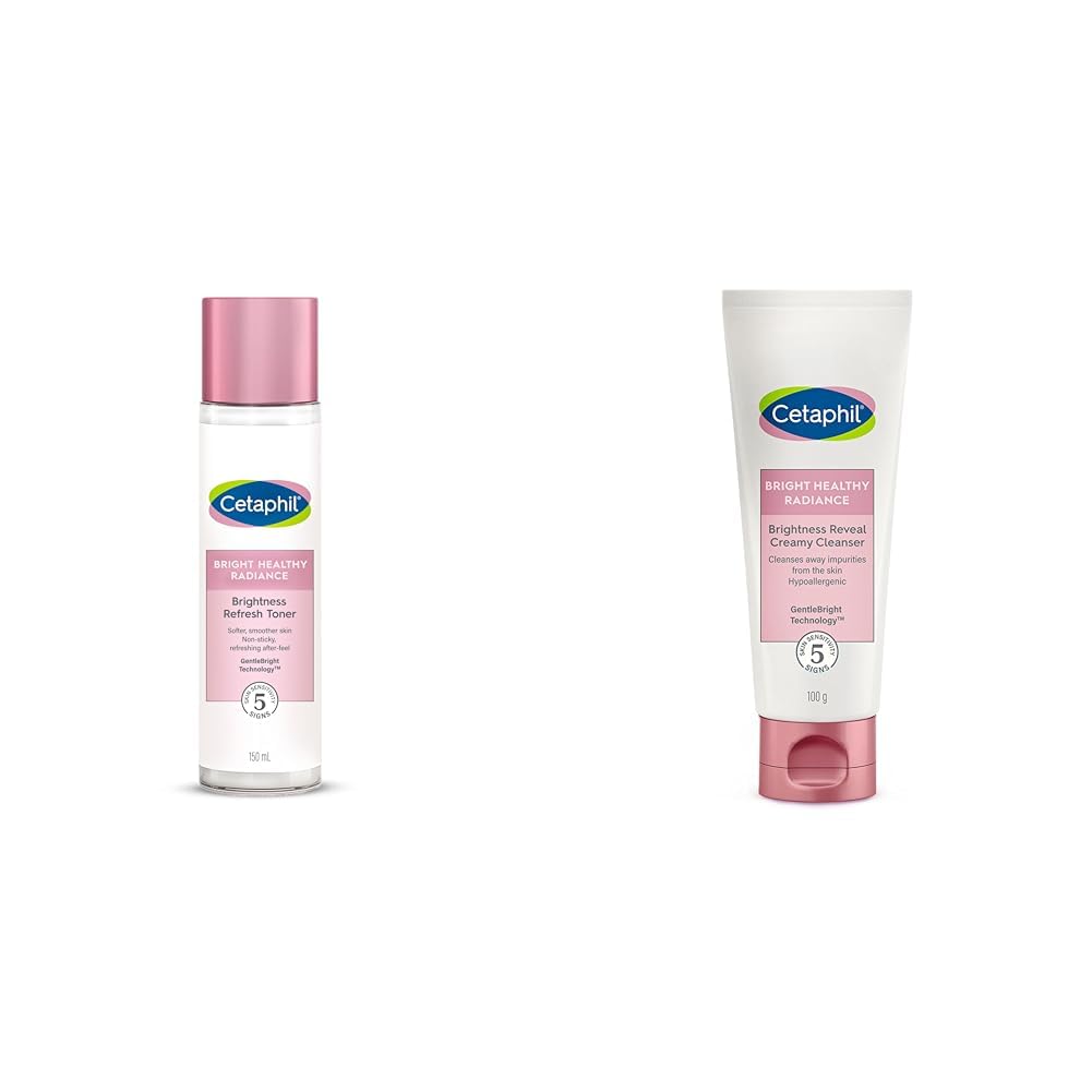 CetaphilBrightHealthyNiacinamideVitaminB3SeaDaffodilExtractRadianceRefreshTonerCreamWhitePackof150ml Brightness Reveal Creamy Cleanser 100 g