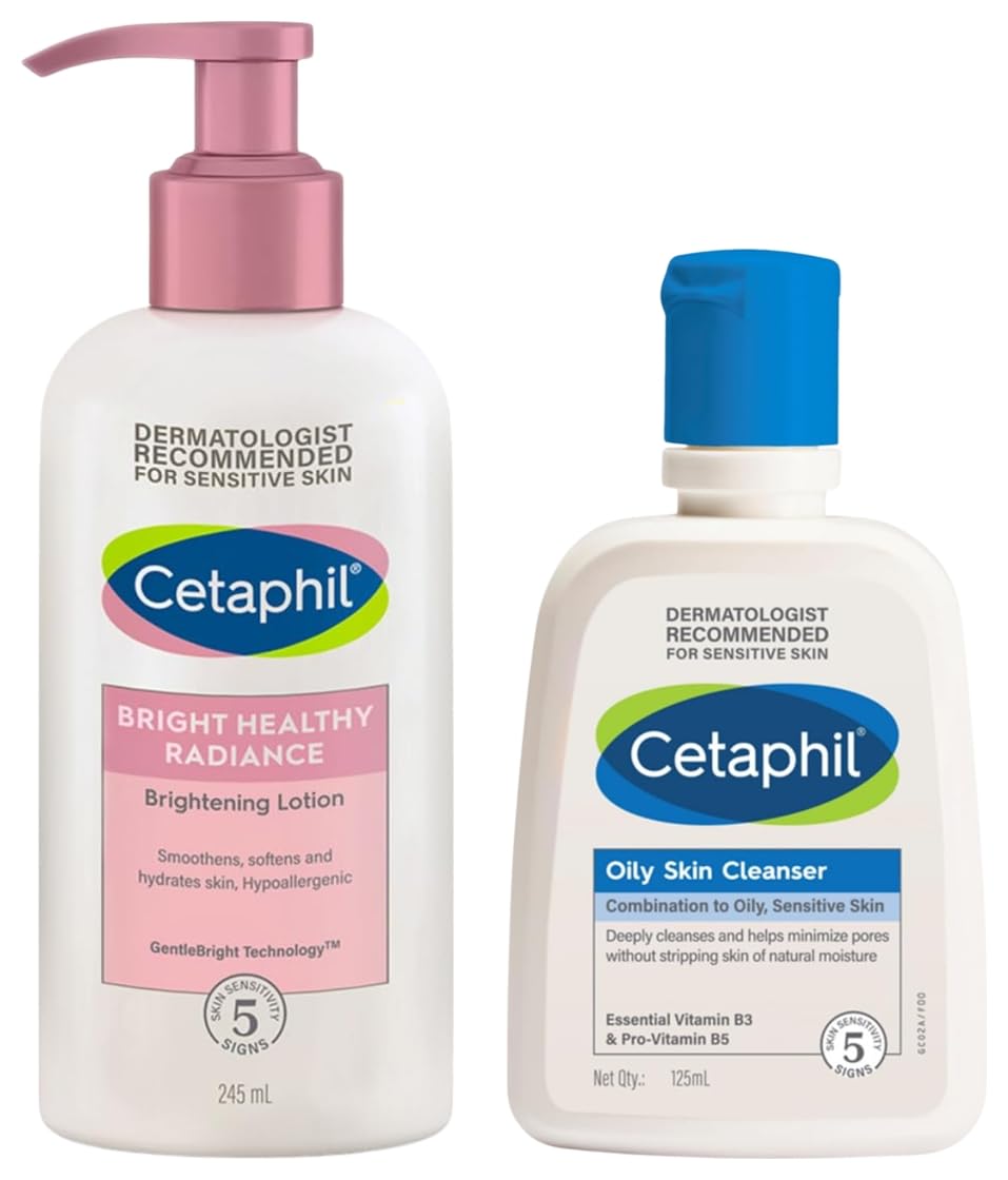 CetaphilBrightHealthyRadianceBrightnessLotion245mlDermatologistTestedNiacinamide&SeaDaffodilDarkSpotReductionEvenSkinTone Oily Skin Cleanser Daily Oily Acne Prone SkinFoaming 125Ml