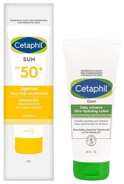 CetaphilCombinationSkinSunSpf50SunscreenVeryHighProtectionLightGelWaterResistantVitaminE50MlPackOf1 Dam Daily Advance Ultra Hydrating Lotion Dry 30 G Moisturizer