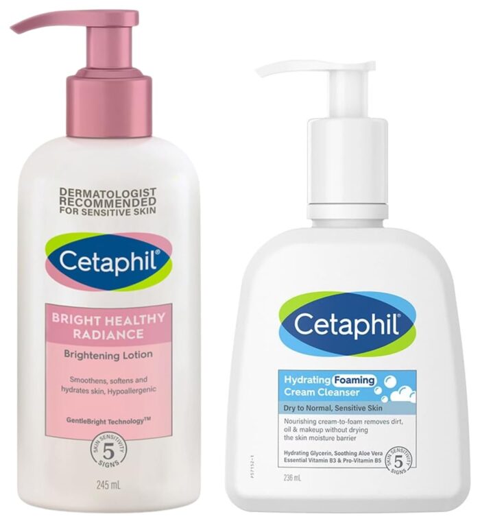 CetaphilHydratingfoamingCreamtoFoamCleanser236mlNiacinamideProVitaminB5&andAloeGentleCleansing Bright Healthy Radiance Brightness Lotion 245ml