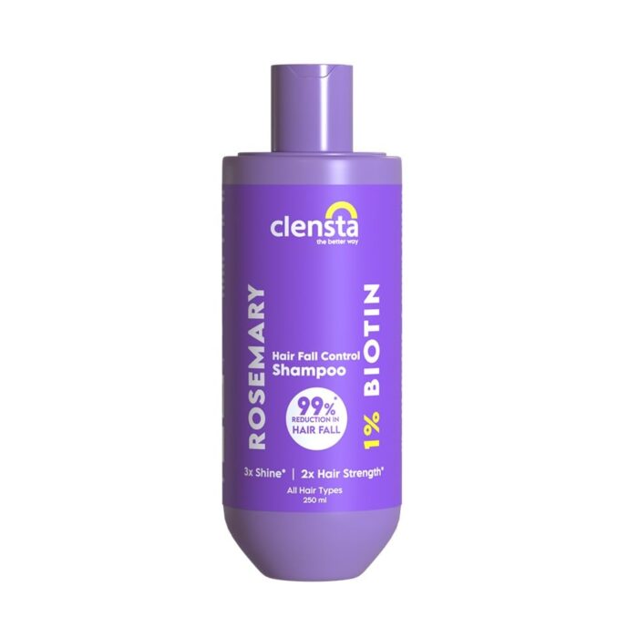 Clensta Rosemary Hair Fall Control Shampoo with Biotin for Reducing Hair Loss, Breakage & Daily use |All Hair Types | Men & Women | Sulfate & Paraben Free 250ml