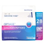 Decode Age Optiage Collagen Supplement|Supports Hair,Skin,Bone And Joint Health|Type 1 Hydrolysed Collagen,Hydropeach,Nr,Vitamin C& E,Hyaluronic Acid,Biotin|150 Gm,28 Servings,1 Count