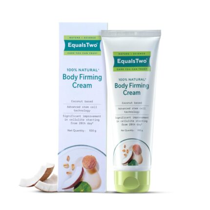 EQUALSTWO Body Firming Cream, Anti-Cellulite Cream for Skin Tightening & Elasticity, Enriched with Vitamin C, Shea Butter, Logan Fruit, & Lotus Flower Extract, PH 5.5, Dermatologically Tested, 100ml