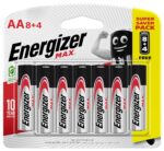 Energizer Max Long Lasting High Performance Batteries AA, Pack of 12