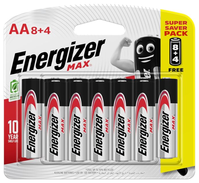 Energizer Max Long Lasting High Performance Batteries AA, Pack of 12