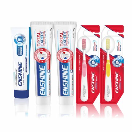 Enshine Oral Care Combo Pack of 5- Total Expert Toothpaste (2)100g Each) || Sensetive Toothpate (50g) || 2 pc Advance Plus Toothbrush For Removes Cavity and Sensitivity || Complete Oral care for Healthy Teeth