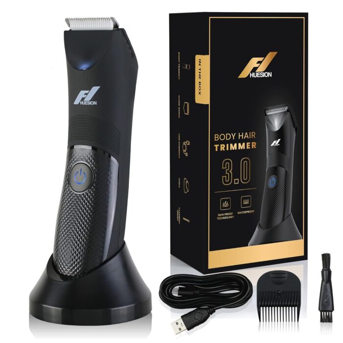 Fhuesion Electric Shaver|Detachable Ceramic Blades|Waterproof Wet/Dry Hair Clippers|Usb Charging|Standing Dock|No Nicks,No Cuts,Now Thats Nuts!| Fhuesion Body Hair Trimmer 3.0, Men
