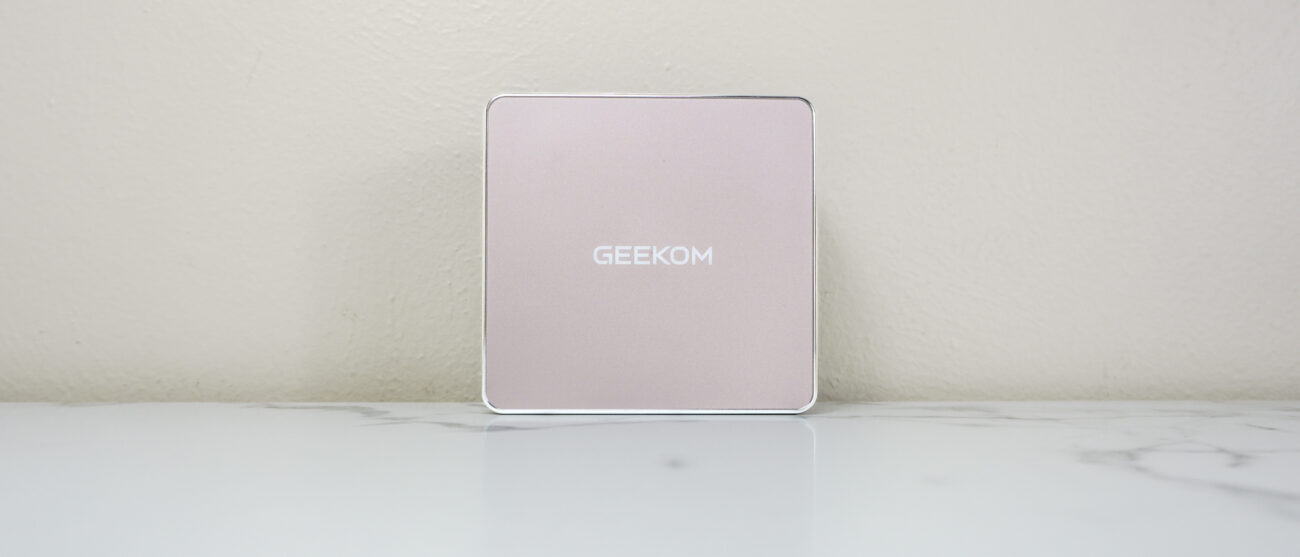 The Geekom A5 mini PC on a desk