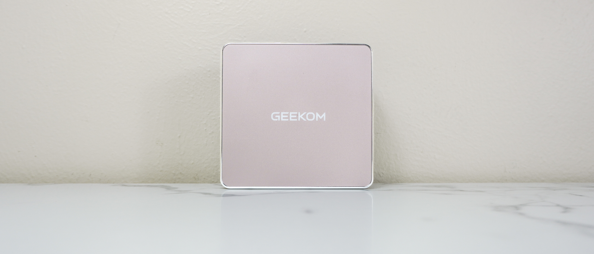 The Geekom A5 mini PC on a desk