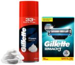 Gillette Men Mach3 Shaving 3-Bladed Cartridges, Pack of 16 & Classic Regular Pre Shave Foam, 418g with 33% Extra Free