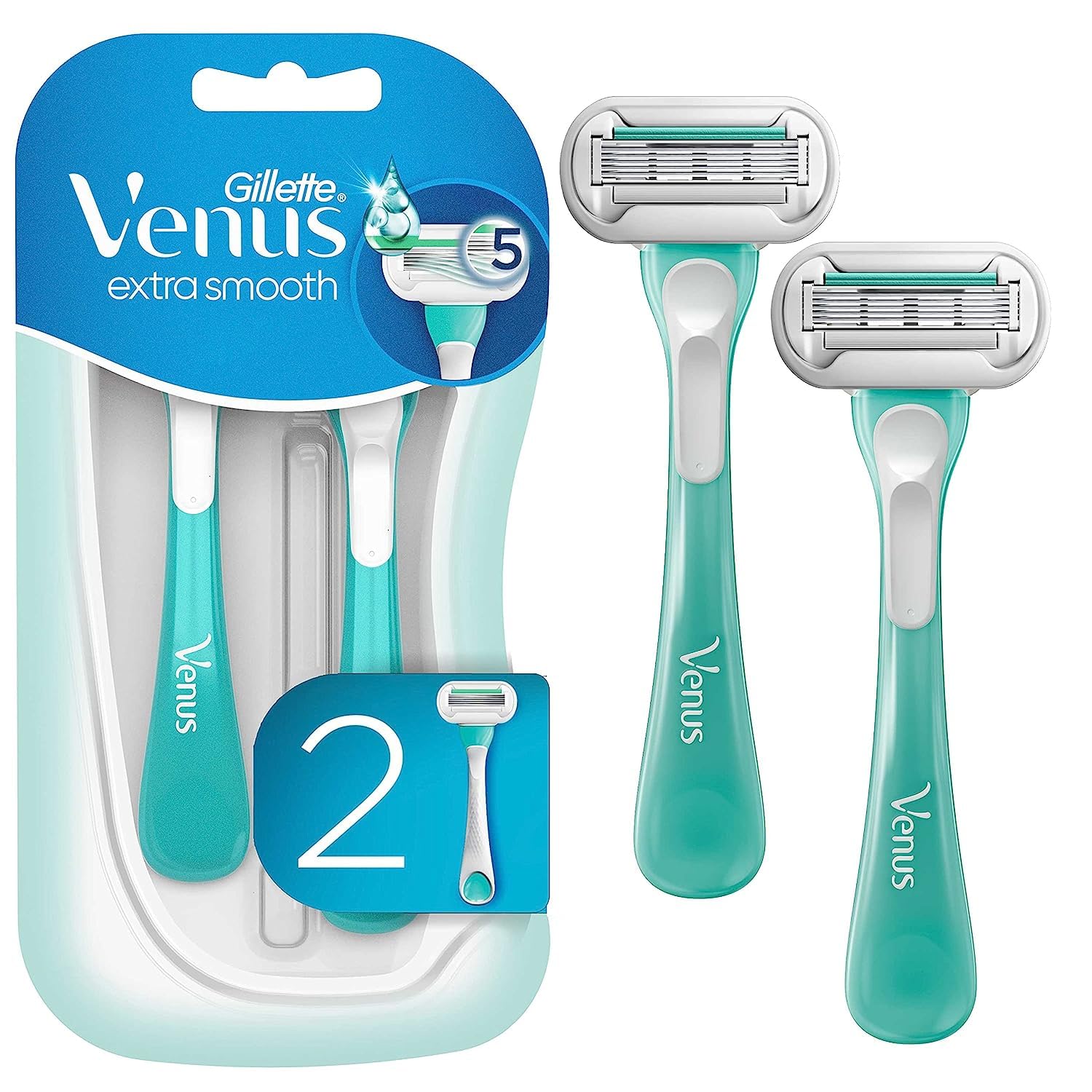 Gillette Venus Embrace Sensitive Women's Disposable Razor, 2 Count, Womens Razors / Blades