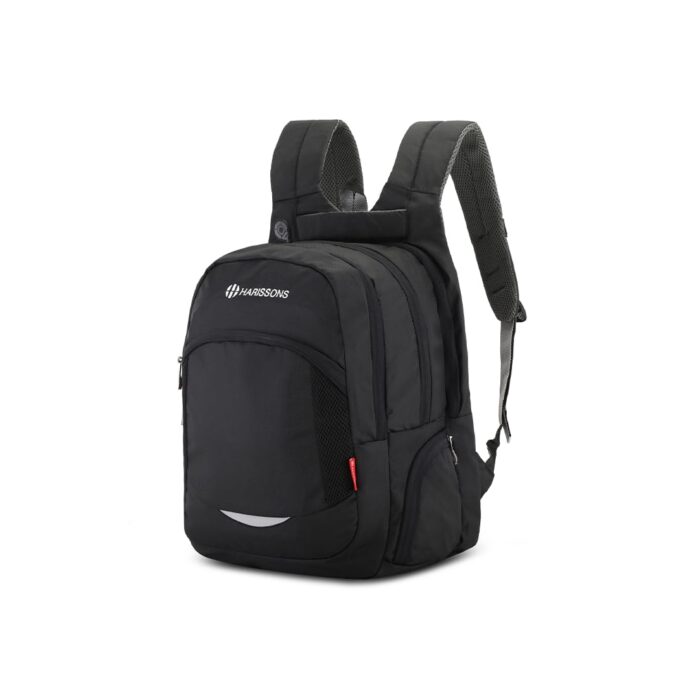 HARISSONS Xeno 39L Waterproof & Anti Sweat Laptop Backpacks for Men & Women | Fits 15.6" Laptop with Ergo Backstraps, Sternum Support & Rain Cover | Ideal for School & Travel (Black)