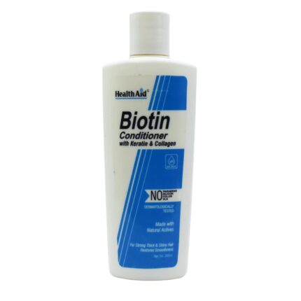 HealthAid Biotin Conditioner with Keratin & Collagen for Strengthen Hair 200ml | Adds Volume and Shine Nourishes Dry Hair & Controls Frizz | Paraben & SLS Free Conditioner For Men &Women