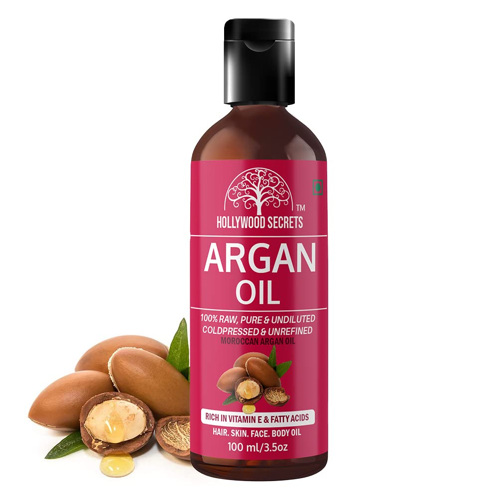 Hollywood Secrets Organic Morrocan Argan Oil Cold Pressed Carrier Oil Face Hair 100 ml