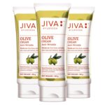 Jiva Olive Cream 100gm | 100% Ayurvedic Formula, Free From Paraben & Silicone | Prevents Pimples, Acne, Wrinkles, & Dullness | Boosts Collagen & Prevents Aging | Ideal For All Skin Types (Pack of 3)