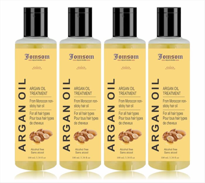 Jomsom Ayurvedic Moroccan Argan Hair Oil with Moroccan Argan Oil to Strengthen Dull & Hair | 100% Vegan | Cruelty Paraben Silicones Free (800ML)