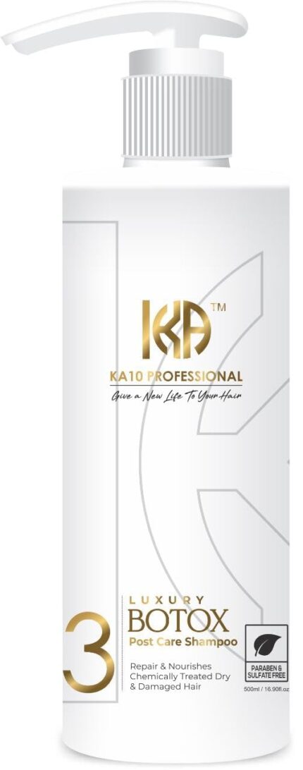 KA10 Professional Luxury Boto Pro Post Care Shampoo | Infused With Jojoba, Almond, Keratin, Argan & Moroccan Oil For Curly Wavy | Straight Hair | Sulfate Free | Dry Damaged | Color Treated Hair (500 ML)
