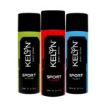 KELYN Sportrs Deodorants For Men & Women Long Lasting Fragrance Upto 24 Hrs Luxury Unisex Pefume Body Spray (Pack of 3, 150ml Each)