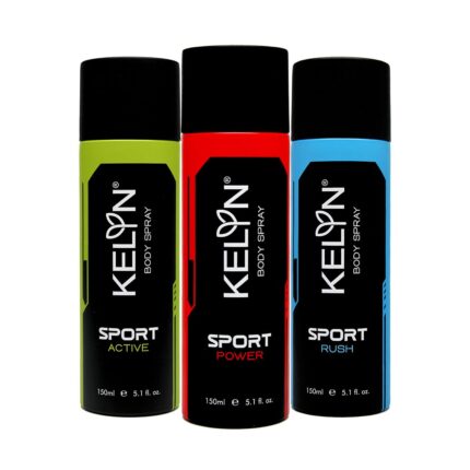KELYN Sportrs Deodorants For Men & Women Long Lasting Fragrance Upto 24 Hrs Luxury Unisex Pefume Body Spray (Pack of 3, 150ml Each)