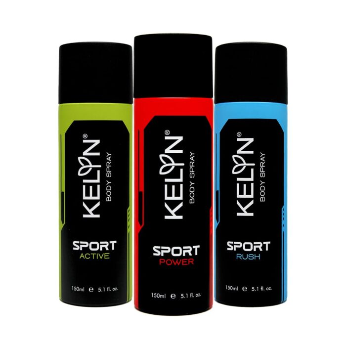 KELYN Sportrs Deodorants For Men & Women Long Lasting Fragrance Upto 24 Hrs Luxury Unisex Pefume Body Spray (Pack of 3, 150ml Each)