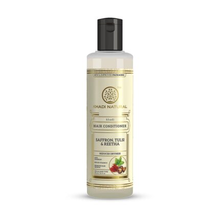 Khadi Natural Saffron Tulsi & Reetha Anti-Dandruff Conditioner for Soft Hair | Growth, Texture and Shine | Suitable for All Hair Types, 210 Millilitre