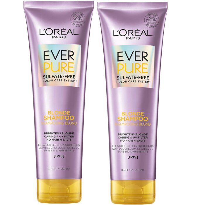 L'Oreal Paris Hair Care Ever Pure Blonde Shampoo Sulfate Free, 2 Count
