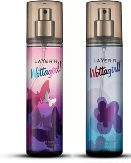 Layer'r Wottagirl! Body Splash Combo for women Pack of 2 Amber Kiss, Mystic Island Deodorant Spray - For Women (270 ml, Pack of 2)
