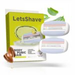 LetsShave Body and Pubic Shaving Razor Blades Refills (Cartridge), Pack of 2, Ultra Sharp 3 Blade Razor Set, Intimate Razor, Dual Moisture Bar with Pivot Head, Blades for Men