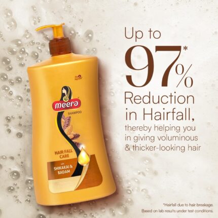Meera Hairfall Care Shampoo | Enriched with Badam & Shikakai | Strengthens & Nourishes Hair | Paraben-Free | For Men & Women | 1 Litre | Healthy, Strong Hair (Pack of 2)