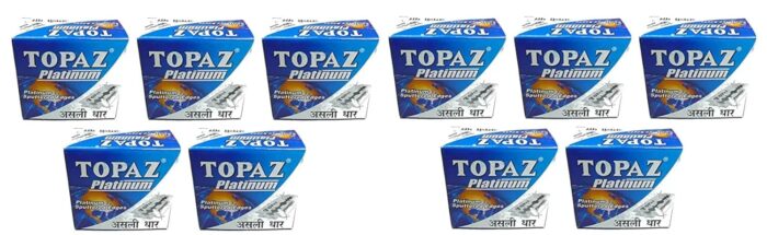 Men Topaz Platinum Double Edge Razor Blades - Pack Of 10