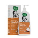 Mother Sparsh Milky Soft Baby Body Wash - 400ml | With Milk Protein & Coconut Oil | pH Balanced & Paraben free Natural Baby Wash | Tear Free Formula for Baby Bath