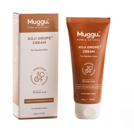 Muggu Skincare Koji Drops Cream | Hyperpigmentation Cream for Women & Men - Dark Spots Removal for Neck, Underarms, Ankles, Knees, Elbows, Thighs, Knuckles | Face & Body Use | 50g