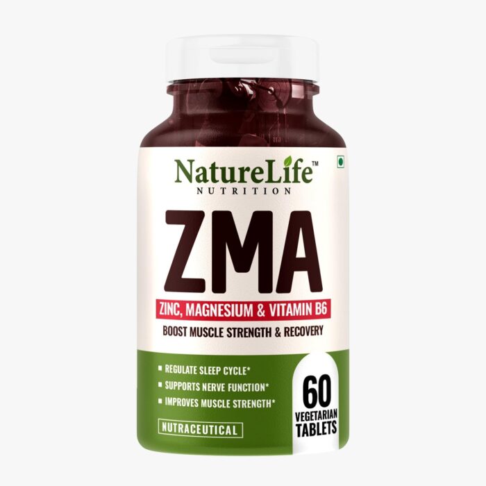 Naturelife ZMA (Zinc Magnesium Aspartate & Vitamin B6) For Men And Women | - 60 Vegetarian Tablets