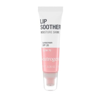 Neutrogena Moistureshine Lip Soother Glossy With Spf 20 Sun Protection, High Glossy Tinted Lip Moisturizer With Hydrating Glycerin And Soothing Cucumber For Dry Lips, Glow 70, 0.35 Oz (Pack Of 2)