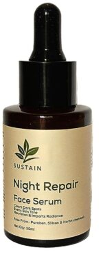 Night Repair Face Serum for Glowing Skin | Brightens, Hydrates & Repairs | Treats Blemishes, Evens Skin Tone & Boosts Radiance | Suitable for All Skin Types