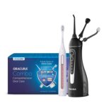 ORACURA® Daily Pro Combo OC200 Smart PLUS Water Flosser® Black & SB300 Sonic Smart Electric Rechargeable Toothbrush Peach