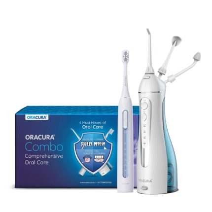 ORACURA® Daily Pro Combo OC200 Smart PLUS Water Flosser® White & SB300 Sonic Smart Electric Rechargeable Toothbrush Blue