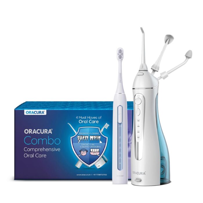 ORACURA® Daily Pro Combo OC200 Smart PLUS Water Flosser® White & SB300 Sonic Smart Electric Rechargeable Toothbrush Blue