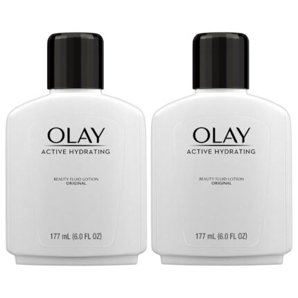 Olay Active Hydrating Beauty Lotion to Reduce Fine Lines and Wrinkles, Original - 6 Oz (Pack of 2)