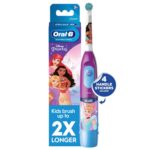 Oral-B Kid's Battery Toothbrush Featuring Disney Princess, for Kids 3+, Pink / Turquoise