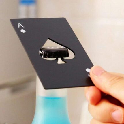 PRO365® Casino Poker Bottle/Bar/Beer/Soda Steel Opener Card Size(Black)