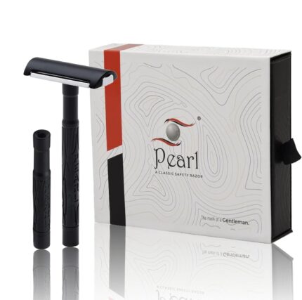 Pearl K2 Dual handle Double Edge Safety Razor made with Brass Metal Handle - New Premium Razor with two handle (long & short) and 10 Premium Stainless Steel Blades for smooth & Irritation-free shave, | Rakshabandhan Gift Options