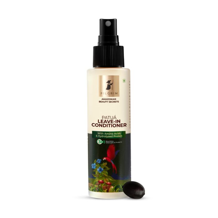 Pilgrim Patua Leave-In Conditioner 100ml for Frizzy Hair With Amino Acids & Hydrolyzed Protein | 3-In-1Conditioner Nourishes Detangles & Protects |ConditionerFor Curly & WavyHair | Unisex,Unscented