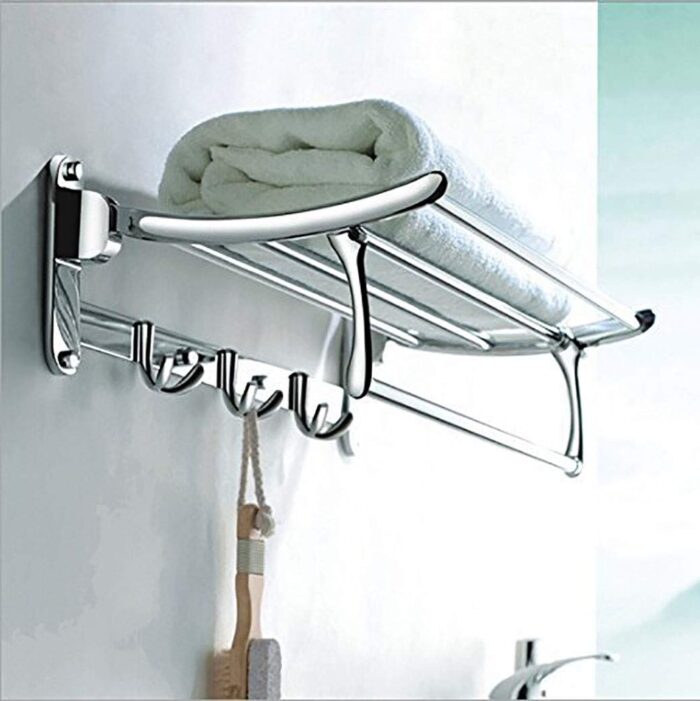 Plantex Stainless Steel Towel Holder in Bathroom/Cloth Hanger for Wall/Towel Rack/Bathroom Accessories (18 Inch - Chrome)
