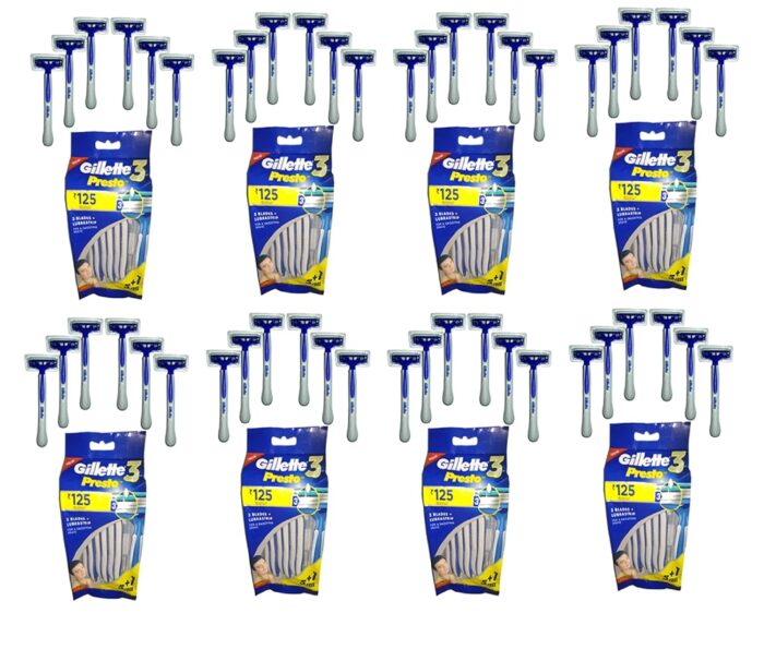 Presto (6 In 1) Three-Blades For smoother Shaving- (Pack of 8) by Rmr JaiHind