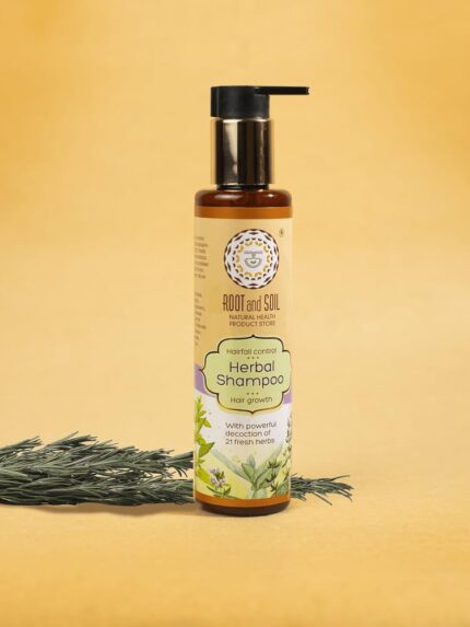 ROOT and SOIL - Herbal Shampoo for Hairfall Control and Hairgrowth | Specially Made for moms with 21 Herbs | Enriched with Thumbai, Moringa, Hibiscus | 175 ml