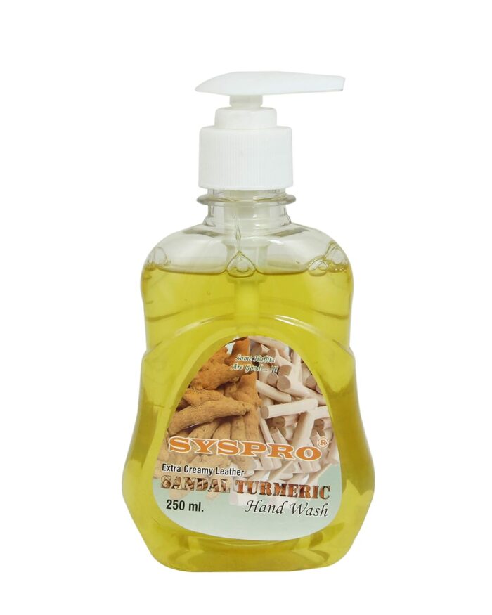 SYSPRO Handwash For Kids, Men And Women Pure Natural Organic Handwash For Good Health Ayurvedic Herbal Anti Bacterial Anti Germs Handwash With Lovable Fragrance 250 Ml (Sandal turmaric)