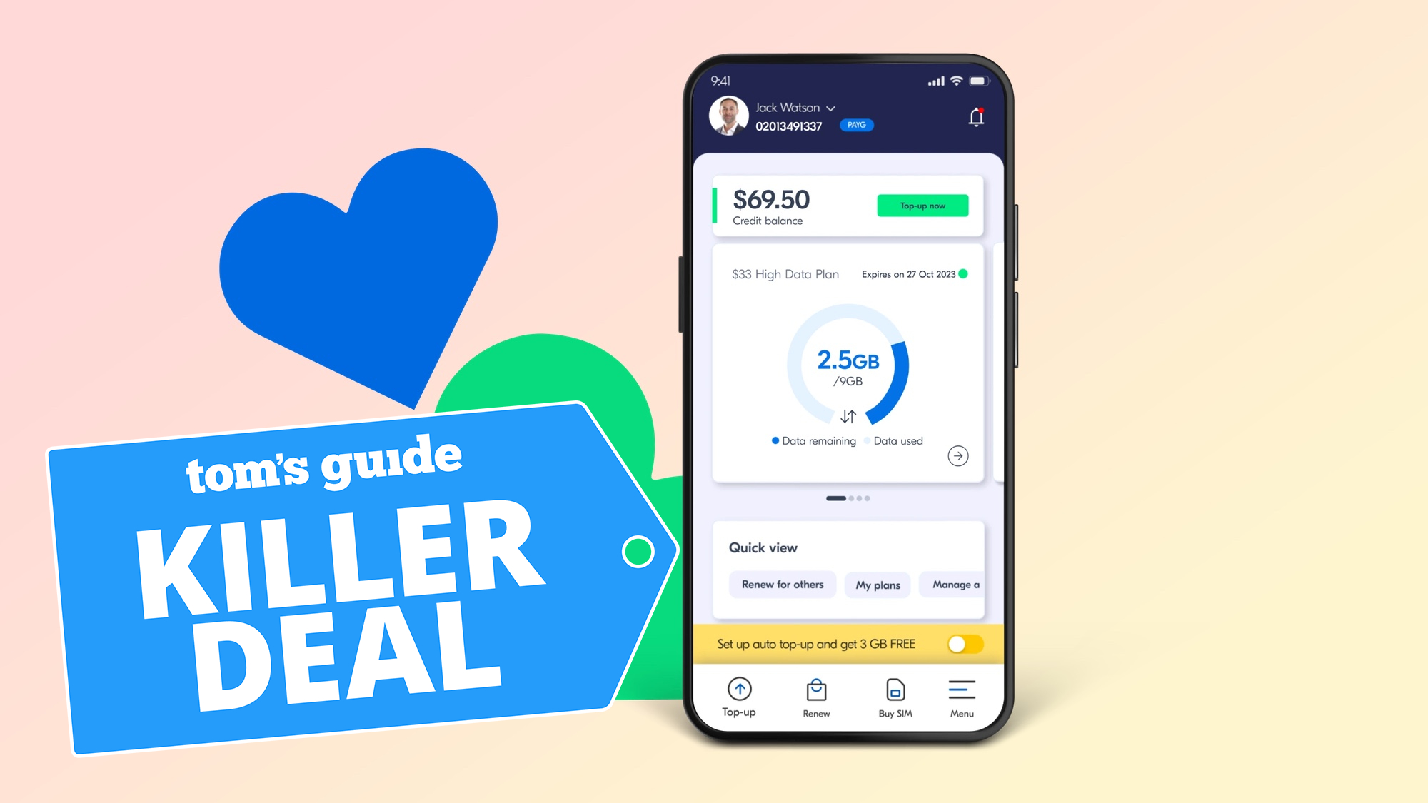 Lyca Mobile data plan dashboard shown on smartphone