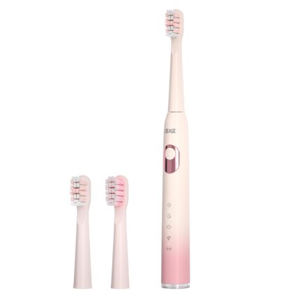 Seago Electric Toothbrush, Rechargeable Electric Toothbrush with 2 Brush Heads, 40,000 VPM, 5 Cleaning Modes with Teeth Whitening, 30 Day Battery Life - Ideal for Adults and Children, SG-2303