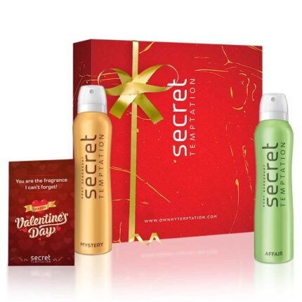 Secret Temptation Valentine Gift Box with Affair and Mystery Deodorant (150ml each)